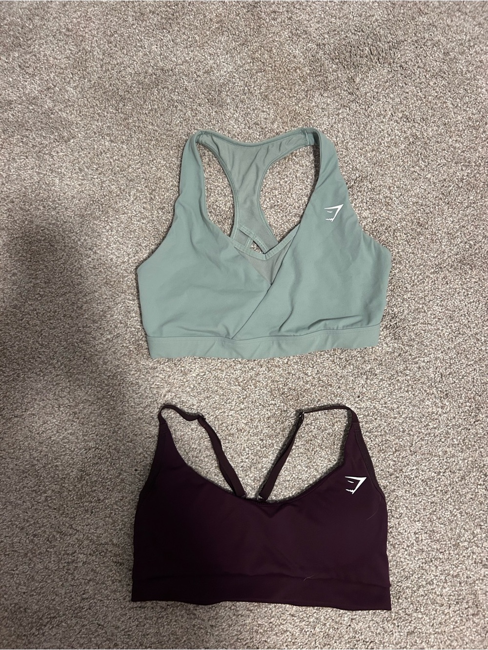 Gymshark Women's Seamless Racerback Sports Bras - Sage & Plum